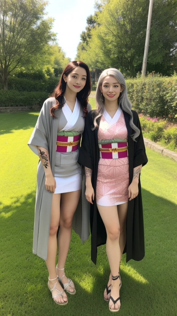 Cute Japanese female, (16 years old), (Very cute face), White moist skin, (Pink bright eyes: 1.6), (Full body: 1.4),
BREAK,
(Very beautiful berserker: 1.3), (Kicking: 1.3),
BREAK,
Earrings, Short length, (Black grass tattoo on body: 1.3), (Full body: 1.4),
BREAK,
(Cute kimono: 1.2), (Black haori: 1.2), (Crowd),
BREAK,
(Super long hair), (Light gray hair: 1.4), (Gradient hair: 1.3), (Red tips: 1.3),
BREAK,
(Realistic: 1.3), Masterpiece, Perfect lighting, (Ultra high resolution), (8K), (Highly detailed: 1.4), (Full body: 1.4), (Symmetrical: 1.2), (One shot),
BREAK,
(Japanese city: 1.2), (Crowded),
BREAK,
(Demon Slayer: 1.4), (Haruka Ayase), (Nezuko Kamado),