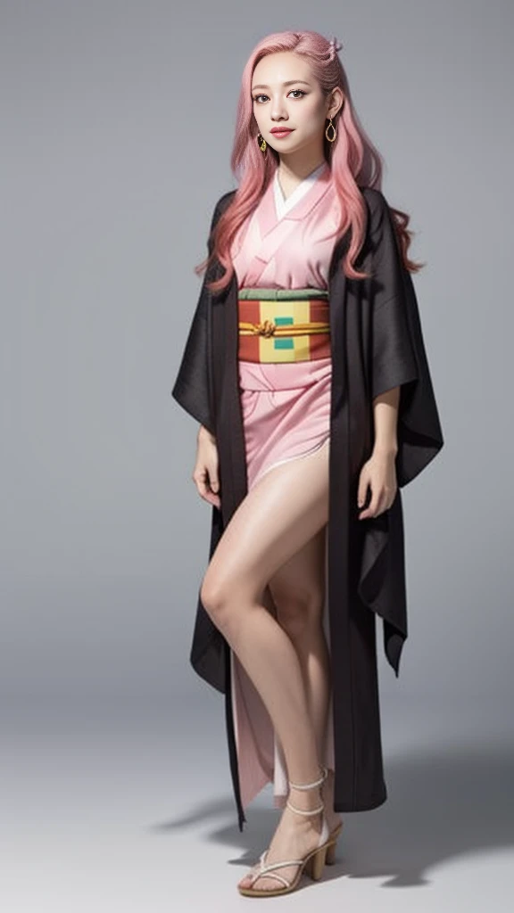 Cute Japanese female, (), (very cute face), white moist skin, looking at the camera,
BREAK,
Idol,
BREAK,
(wearing cute kimono: 1.3), (revealing kimono), very large earrings, short length,
BREAK,
(kick pose: 1.3),
BREAK,
(long hair), (pink hair: 1.2), (wavy hair), (gradient hair: 1.3), (hair with red tips),
BREAK,
(realistic: 1.3), masterpiece, perfect lighting, (ultra-high resolution), (8K), (highly detailed: 1.4), (from the front), (full body: 1.4), (symmetrical: 1.2),
BREAK,
(Shibuya, Japan: 1.2),
BREAK,
(Demon Slayer: 1.4),