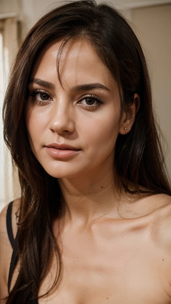 Can you create an image of a woman from 45 years to 35 years old and who looks young. I also want her to look very sexy and sensual as realistic as you can and I also want every detail.