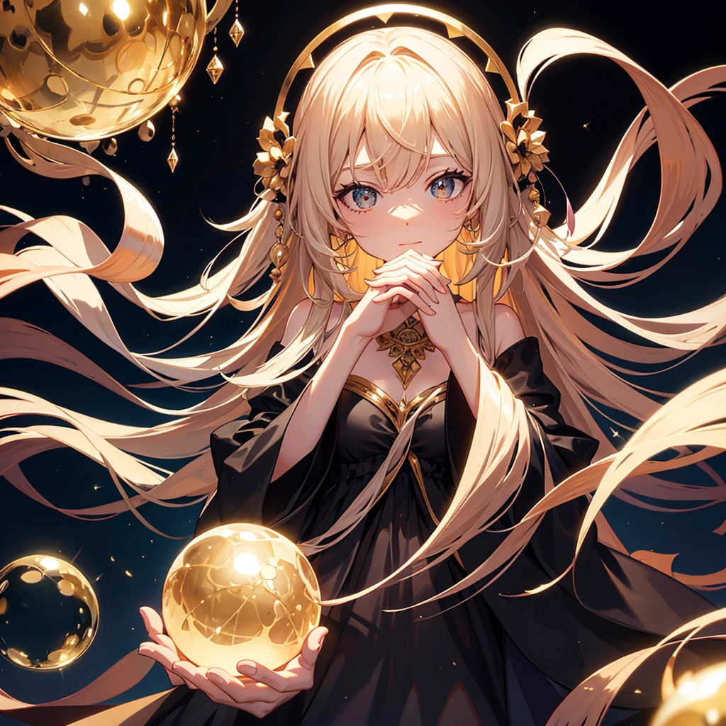 Crystal Ball,Hands Holding, Black background