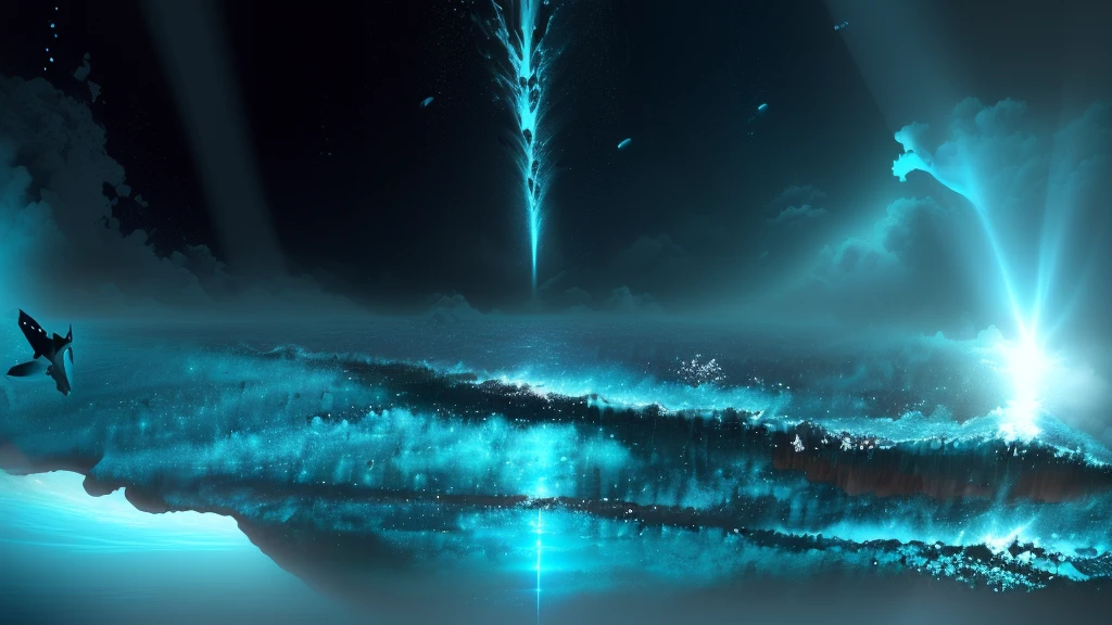 There are pictures of water, Deep Sea Scenery, seabed, seabed, 泡立つwater scenery, Oil film in water, Super detailed. Digital Painting, エイリアンOcean of the planet Titan, water scenery, Ocean of the planet Titan, sapphire waters below, seabed, Liquid Simulation Background, seabed, Underwater viewpoint
