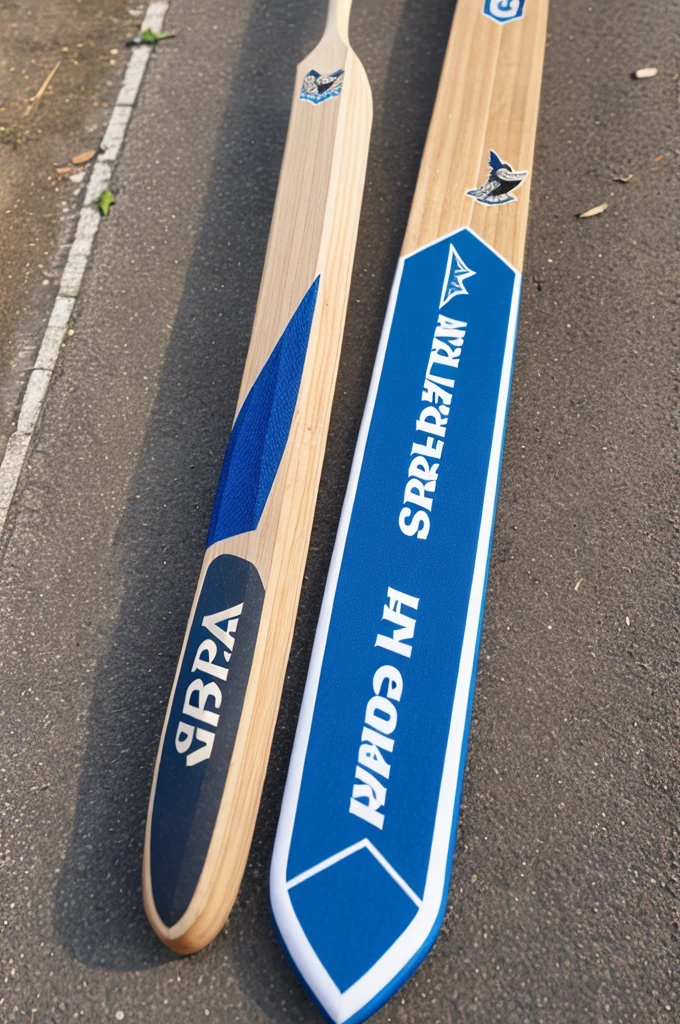 Kookaburra cricket bat with blue and black sticker