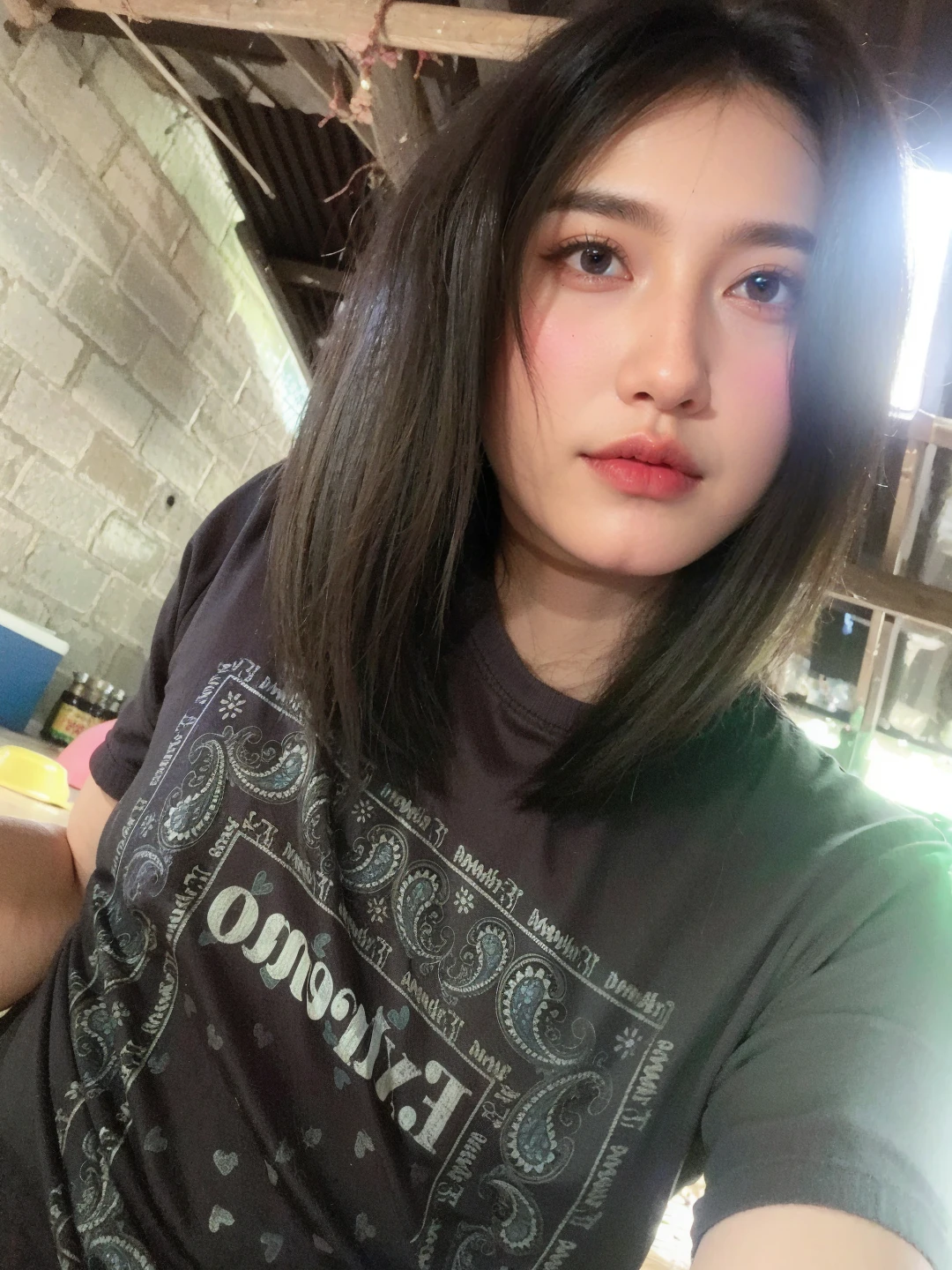chest, realistic textures, long hair, shill, pigtail, colorful hair, chestใหญ่, blue eyes, Mouth open, bright eyes, Hair flowers,
