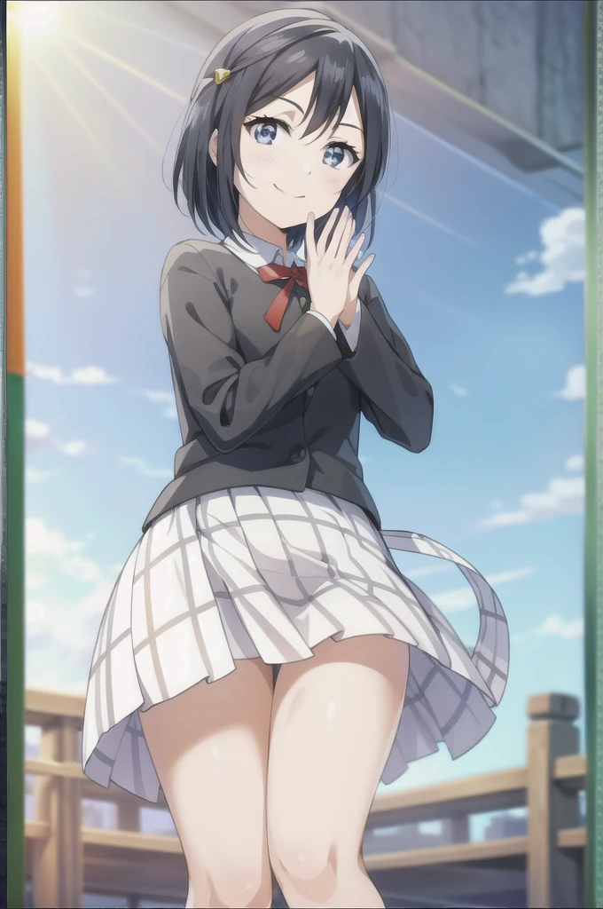 (Highest quality, masterpiece:1.2), One Girl, alone, anime, anime screencap,  Ray Tracing, Global Illumination, ultra hi resolution picture, Bright colors,  Cinematic Light,  Lens flare,  Light on the face, Glowing Eyes,  Written boundary depth, Happy, Detailed Background, cute,  straight, smile, 
 Yuki Setuna，short hair，Beautiful fingers，Beautiful hands，Beautiful fingers先，Beautiful body，Beautiful skin，Beautiful Naked，Beautiful whitening，Glossy skin，Glossy whitening，Smooth skin，Thin fingers，Thin hands，Thin fingers先，Slim body，White and beautiful nails，Nails are shiny，Smooth nails，Hug，Date，Dating，Sweet smell，perfume，Smells good，Feels good on the skin，Naked feels good，Body feels good，素Feels good on the skin，Smooth face，Glossy gas，White and radiant，Glossy finish，Eyes shining，Shiny hair，The hair is shiny，touch，Smell your hands，Smelling your fingers，take a breath