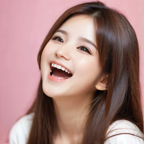 One girl, Long Hair, smile, Brown Hair, High resolution, Open your mouth a little, 