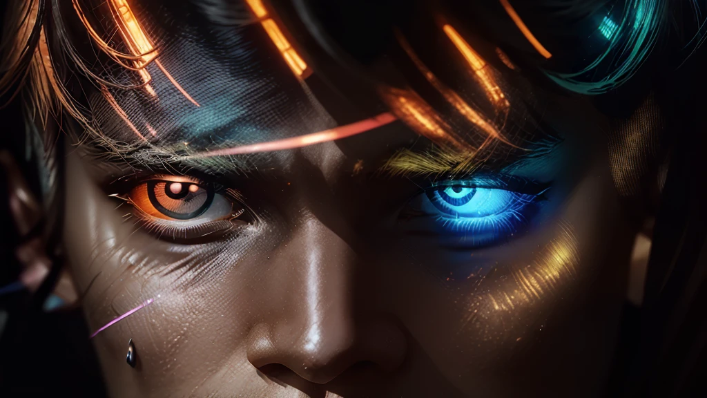 ong shot, cyberpunk war between titans and Olympians gods, high detail, wide shot, 4K, 3D, REALISTIC, (iridescent glow smoke), UHD, 32K, very bold neon colors, black light, neon light