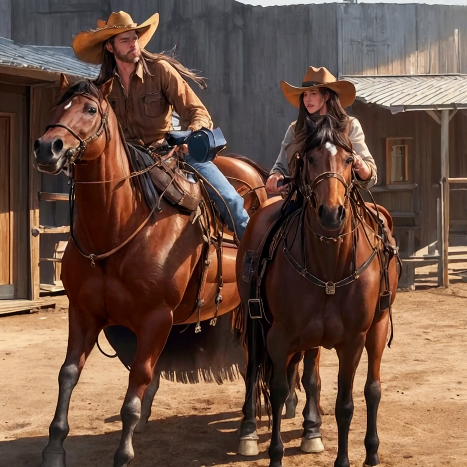cowboy, barbecue, hat, boots, horse, outdoor, realistic, hyper-realistic, photorealistic,ultra-detailed,(realistic,photorealistic,photo-realistic:1.37),vivid colors,dramatic lighting,