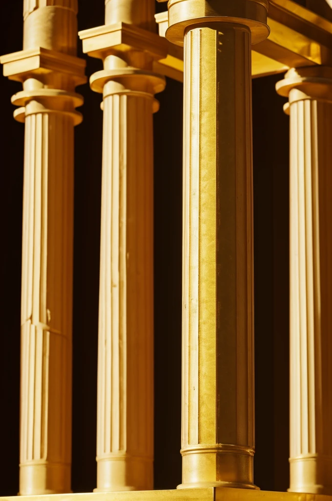 Create logo in high definition, the with the letter P followed by a Greek column, and that these two elements are being carried by a letter V ultra hyperrealistic minimalist style gold with 8k golden lights like soft gold
