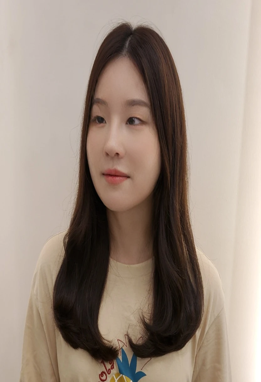 Best Quality, 8k, Masterpiece, (Portrait: 1.3), (photo realistic:1.4), (hyper realistic:1.4), Sharp Focus, looking at viewer, (smoother lighting:1.1), (increase cinematic lighting quality:0.9), realistic lighting, backlighting, light on face, ray trace, (brightening light:1.2), (Increase quality:1.4), sharp detail, (best quality real texture skin:1.4), finely detailed eyes, black_eyes, finely detailed face, 25 year old Korean woman, smiling_face