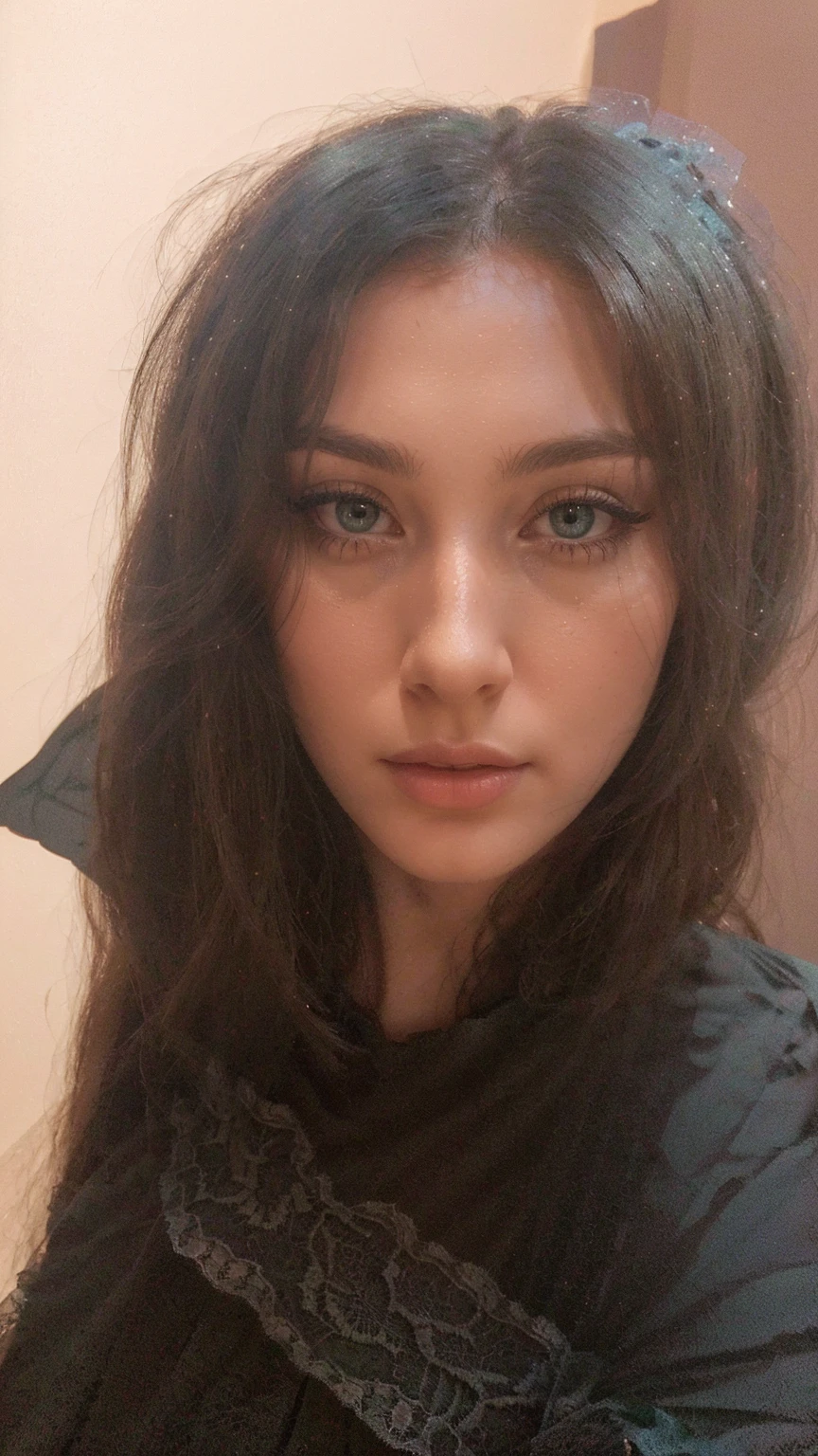 a beautiful young woman in a green dress, detailed butterfly wings, lace ruffles, simple elegant style, (best quality,4k,8k,highres,masterpiece:1.2),ultra-detailed,(realistic,photorealistic,photo-realistic:1.37),detailed eyes, detailed lips, long eyelashes, natural lighting, soft colors, intricate lace patterns