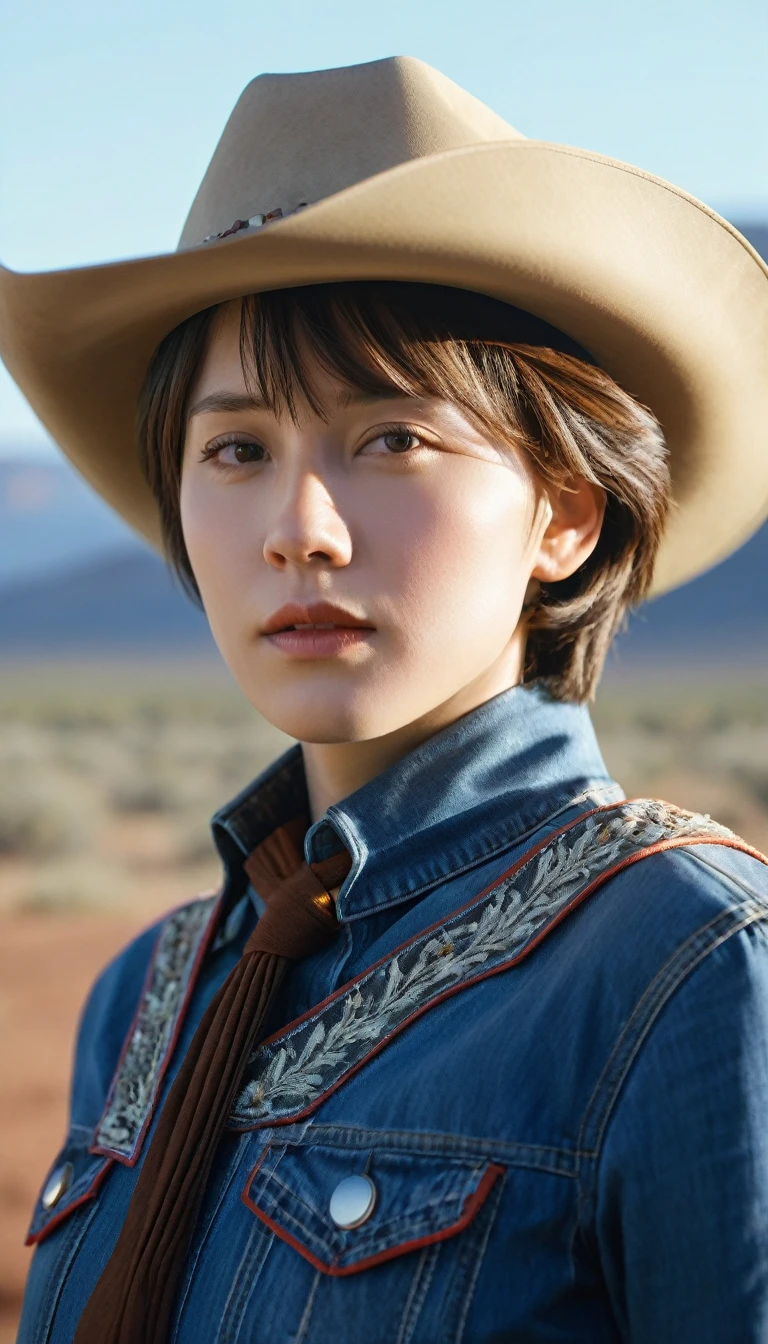 western cowboy style,photography,best quality, realistic, photorealistic, intricate details, cinematic light, clear line, ultra high res, short hair, upper_body, raw photo, masterpiece, solo, medium shot, high detail face, photorealistic, best quality