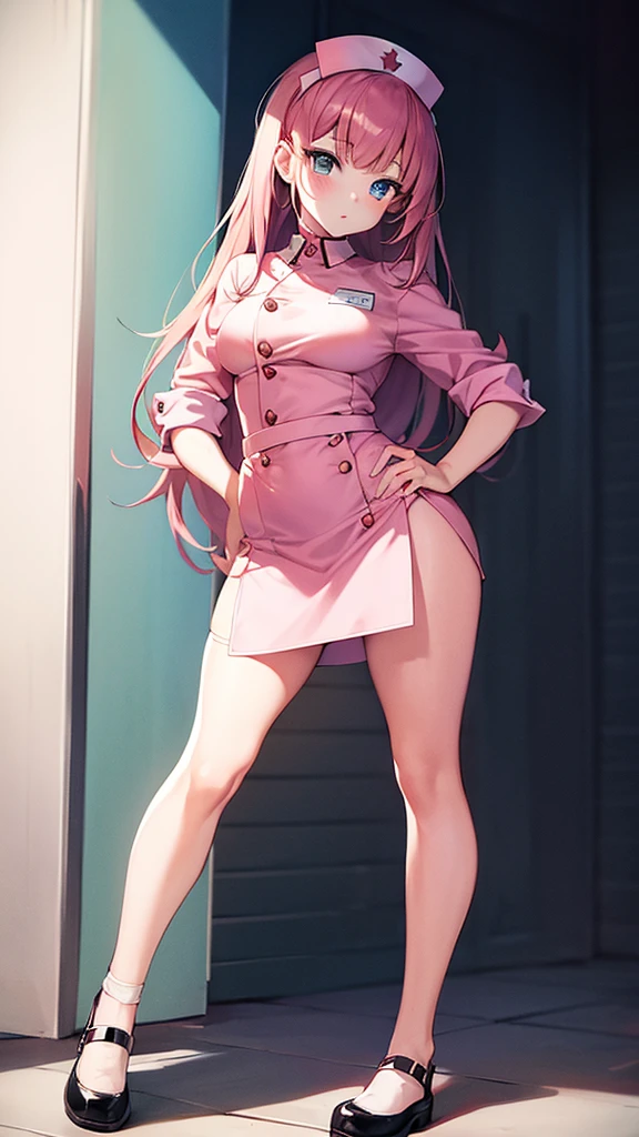 Beautiful anime girl, young, nurse lookbook
