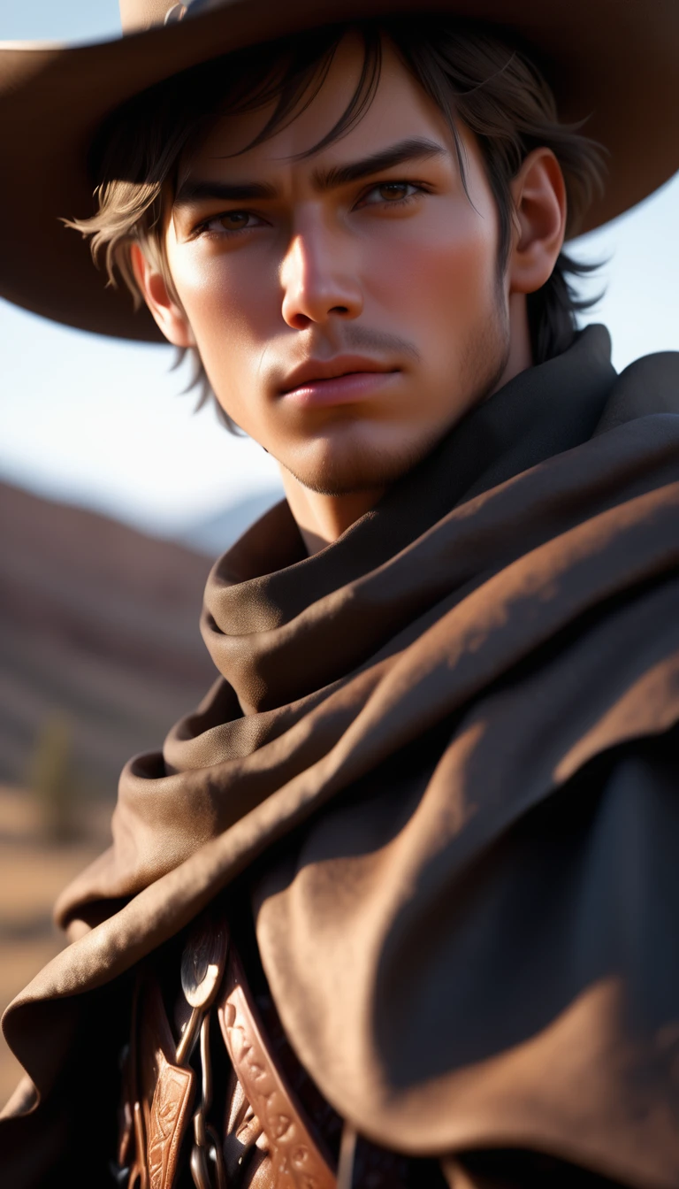 western cowboy style,photography,best quality, realistic, photorealistic, intricate details, cinematic light, clear line, ultra high res, short hair, upper_body, raw photo, masterpiece, solo, medium shot, high detail face, photorealistic, best quality
