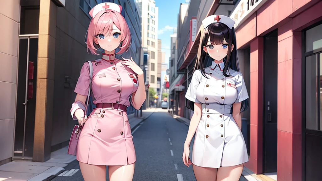 Beautiful anime girl, young, nurse lookbook