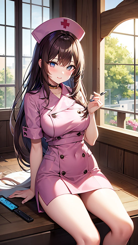 Beautiful anime girl, young, nurse lookbook