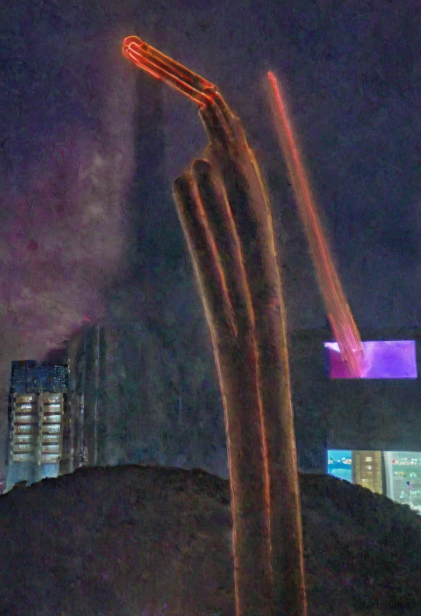 Ultraman Taro、Tokyo cityscape、Midnight、neon、A giant as tall as a building、Fighting Pose、slim、Muscular、Long limbs、Weapon、Gorgeous Body、Incitement、4K、Photorealistic、Portrait、male focus,highres,clear