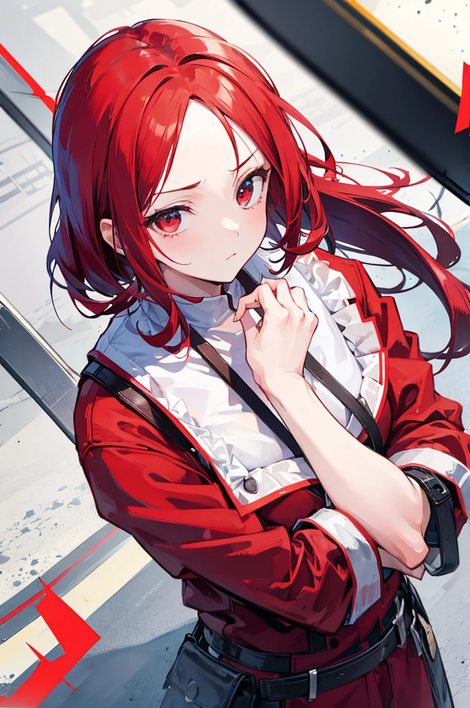 red forehead hair