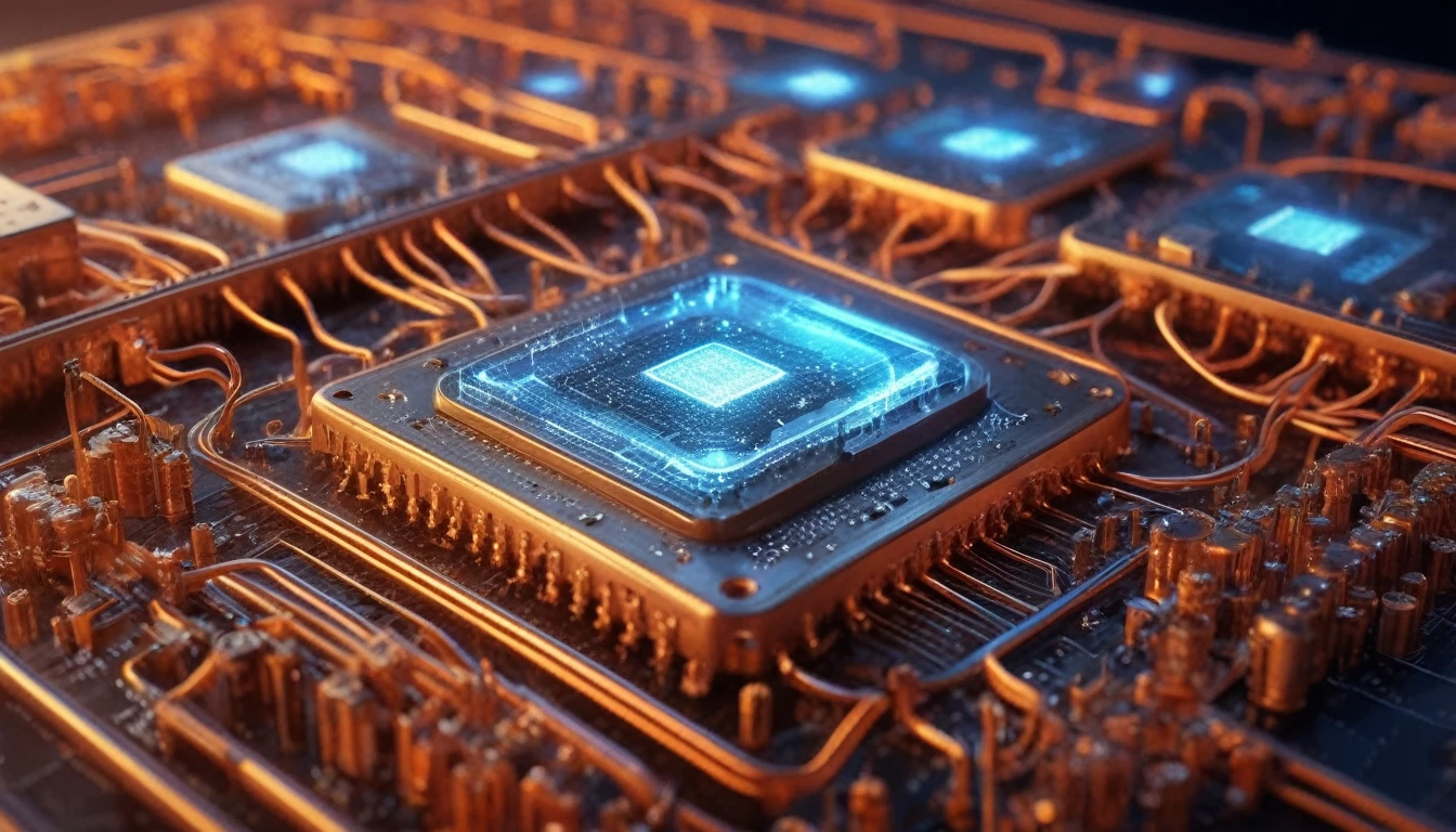 Orange,chip,Product Close-up,Close-up of the Photogram,Rendering,C4D,High-speed flow,3d,ultra-high definition texture details,Large Scale Integrated Circuit,Large-scale CPU cluster,Network communication node,Binary data stream,Special effect,(The emitted light converges in the middle:1.5),container_architecture