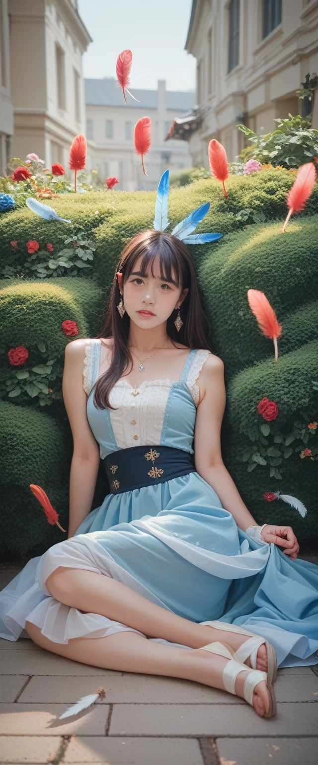 1 Girl, masterpiece, best quality, Reality, feather_doulikui, sit