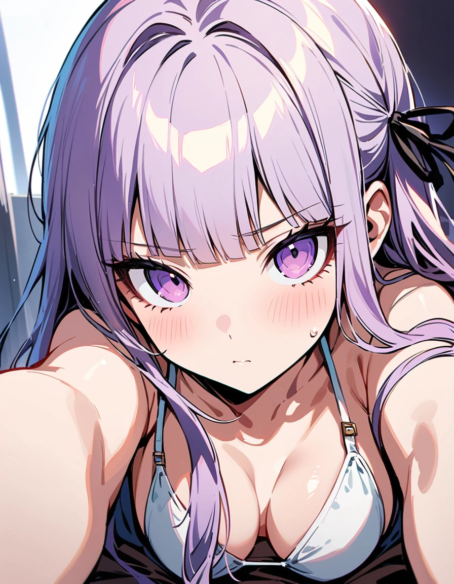 (Kirigiri Kyoko), portrait, (danganronpa), (masterpiece, best quality, ultra detailed), (looking at viewer), (pov, ), bikini,