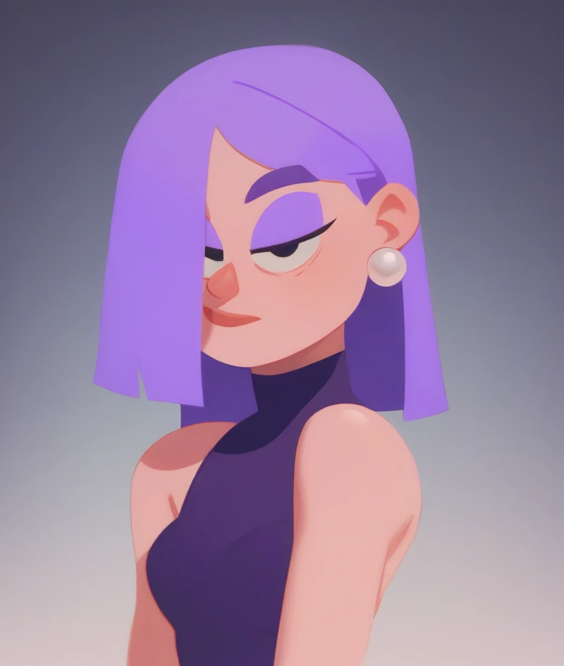 score_9, score_8_up, score_7_up, score_6_up, 1girl, solo, sexy, Lily, LilyDuolingo, girl, light purple hair, hair over one eye, purple nails, thin body, , Girl with a Pearl Earring,
(vector art:0.5)