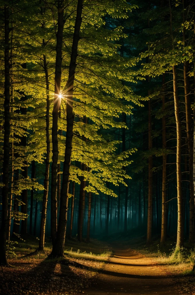 rave,forest,evening