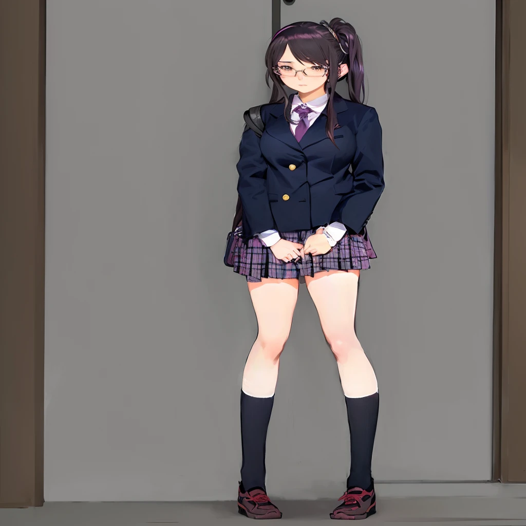 Anime girl standing in front of a door, 現実的なhigh school girl, Naughty anime style, beautiful anime high high school girl, Anime full body illustration, hyper現実的なhigh school girl, Surreal , Magic , Yandere. expensive, high school girl, Naughty Style, !!Full body portrait!!, JK Uniform, Anime Moe Art Style