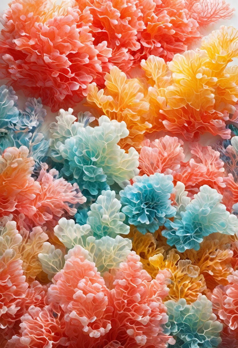 Soft coral made from glass candy wrappers,abstract,Chen Jialing