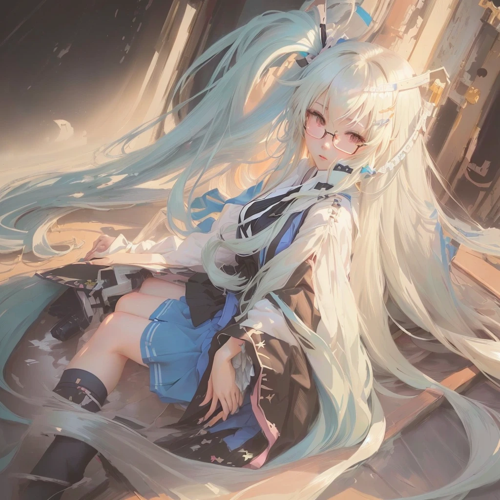 An anime girl with long white hair and a blue dress is sitting on a boat, Anime Style 4k, artstation pixivでトレンド, Digital art on Pixiv, guweiz on pixiv artstation, blonde long hair anime girl, Advanced Digital Animation Art, Guweiz on ArtStation Pixiv, Zerochan Art, long hair anime girl she is a japanese woman she is 17 years old. she is very skinny. Her shoulders are very narrow. she is naked. her breasts are small. She is 170 cm tall. She weighs 35kg. She has a transparent pink cunt exposed. She draws the female genitalia clearly.Her outline is thin and she doesn't use black, A sweet look in love. Her cheeks are dyed red. Japanese painting. pale watercolor. Do not draw outlines.The uterus and vagina are visible through the skin. The skin is transparent and the organs are visible.Very thin, small breasts, thin legs Pink straight hair, brown eyes, A short skirt with a checkered pattern, a tie of the same color as the skirt, and a navy blue blazer.Female genitalia exposed. with an anarchic color scheme.A Japanese high school girl is coming home from school and changing her clothes, exposing her skin.She is wearing a navy blazer, a plaid/checkered skirt, black knee-high socks, and has long pink hair, wearing glasses.The genitals are exposed and conspicuous.I'm changing clothes in my room and I'm naked. She doesn't even wear underwear.Do not draw outlines. A pale watercolor painting. Color saturation is low.
