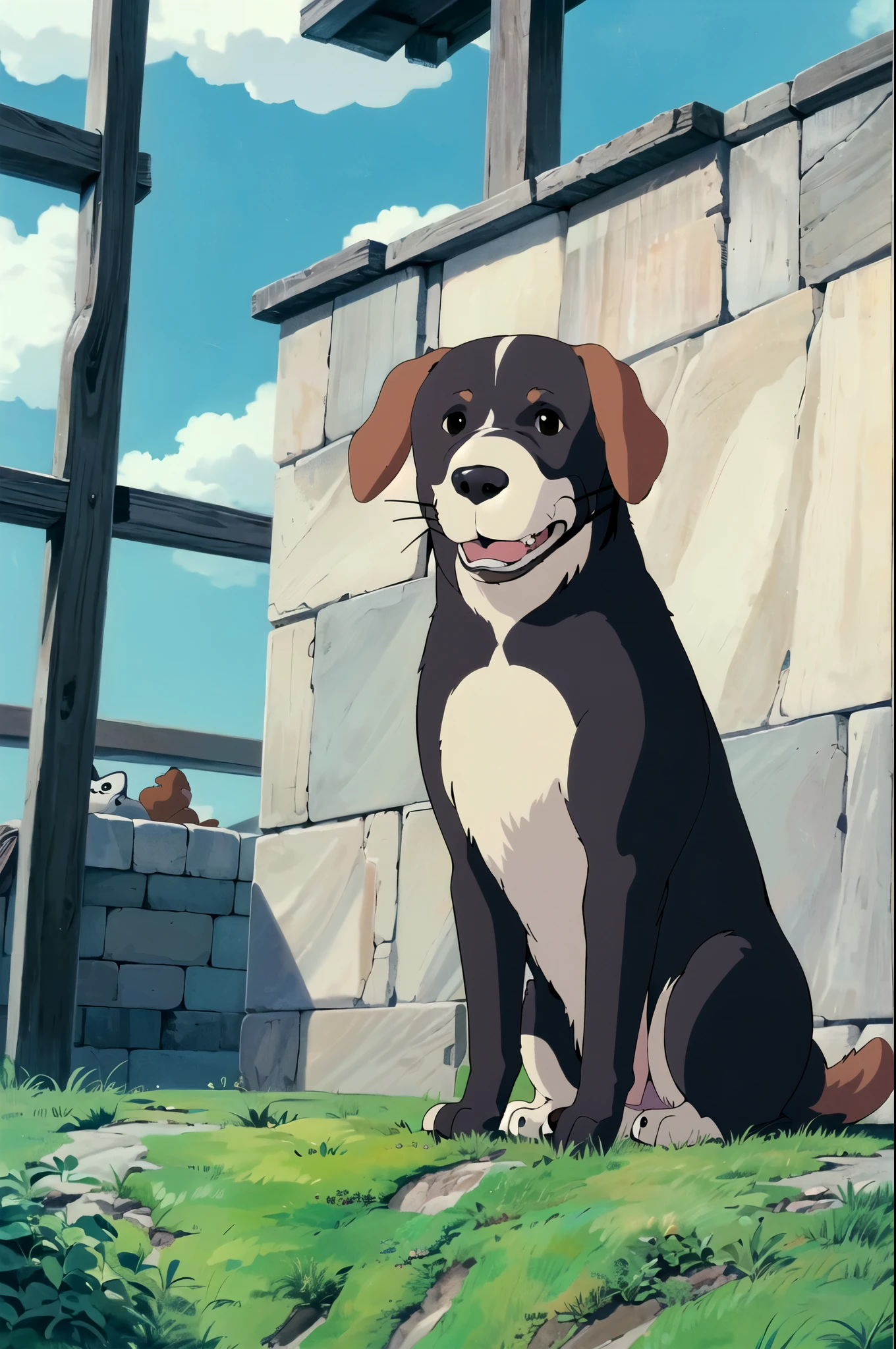 (((((ghibli style))),a dog,Structurally correct,Lovely