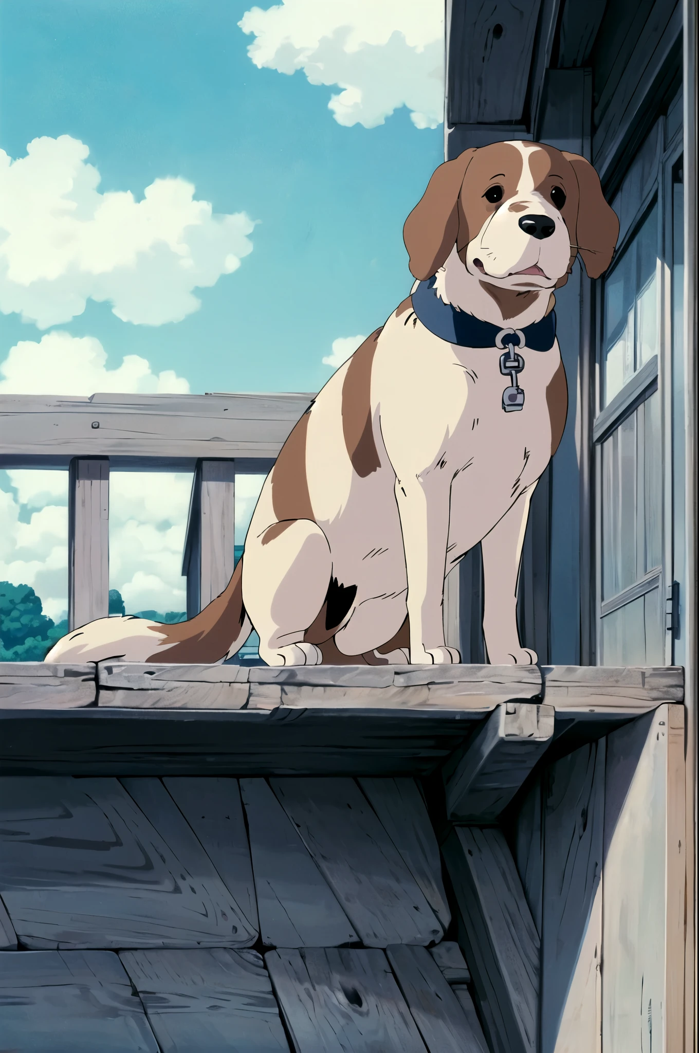 (((((ghibli style))),a dog,Structurally correct,Lovely