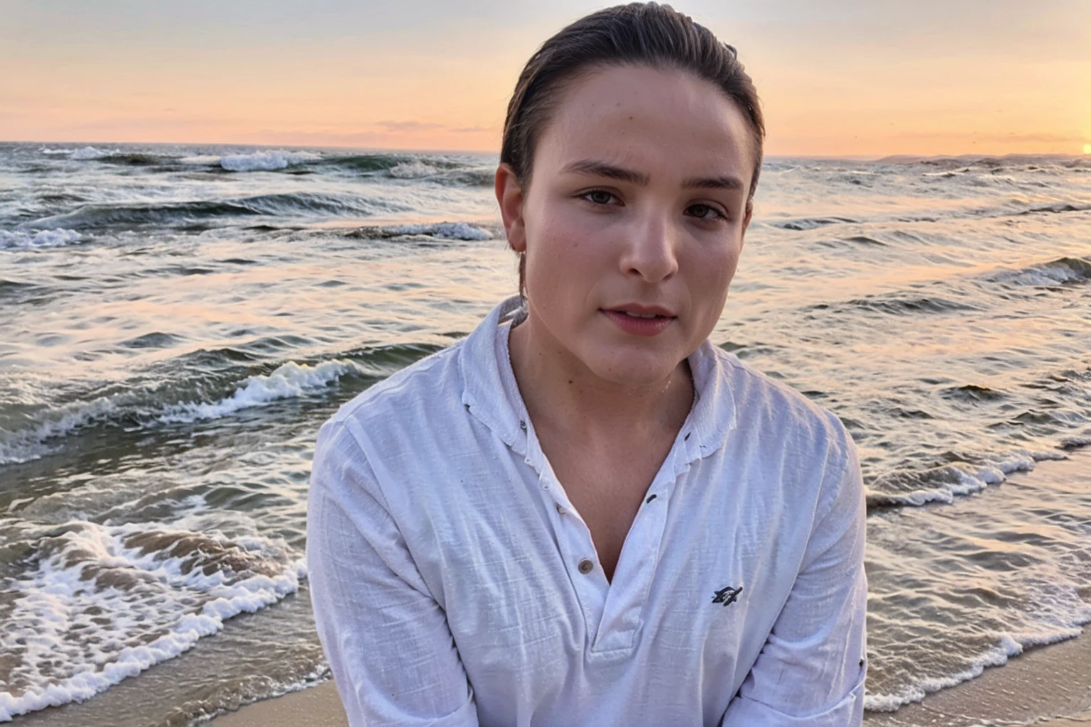 l4riss4man0ela, portrait on the beach
