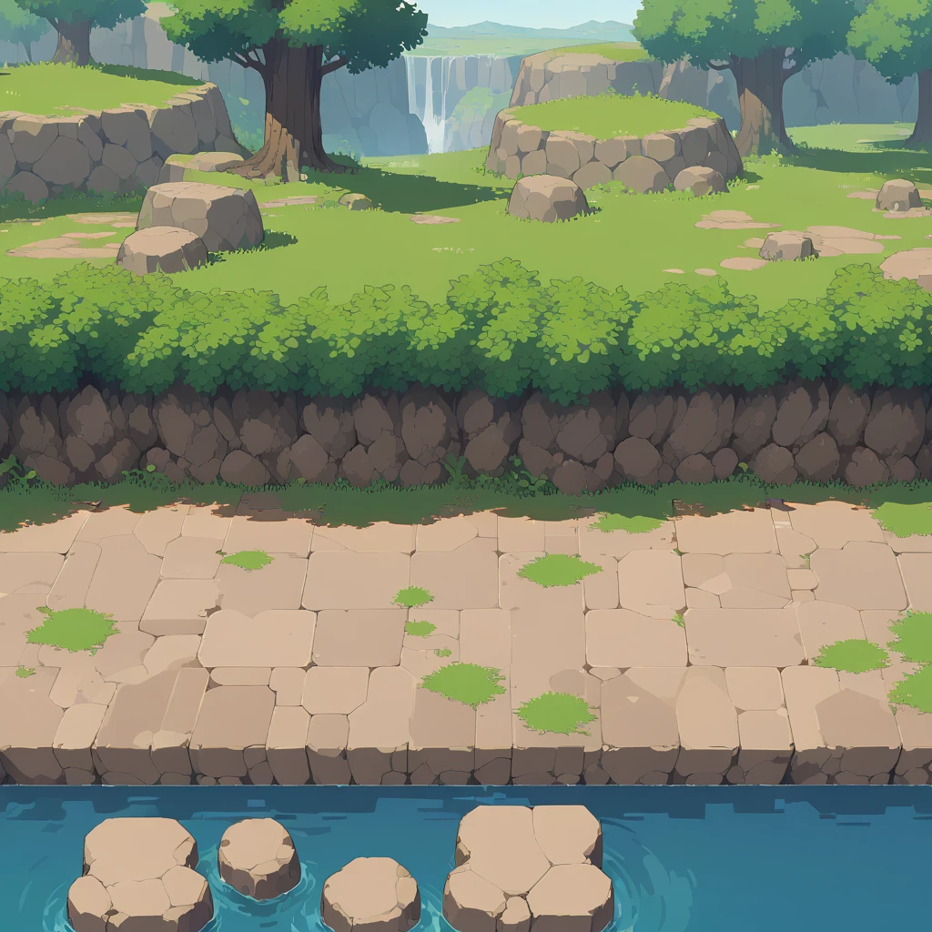 retro video game style,pixelated, vibrant pastel colors,8-bit characters,blocky shapes,sharp lines,detailed shading,classic gaming vibe,nostalgic atmosphere,classic arcade games,masterpiece:1.2,ultra-detailed,illustration style, 2d texture, stone texture, 4 k seamless mud texture, video game texture, dirt texture, tileset, game tiles, grass, 3/4th perspective trees, 3/4th perspective tileable rock texture, 3/4th perspective tileable cliff formations, tileable trees, topdown view, game texture, game art, tileable texture, very detailed cliff texture, intricate stones, top down view, 3/4th perspective, arena tiles, tiles, tileable tiles