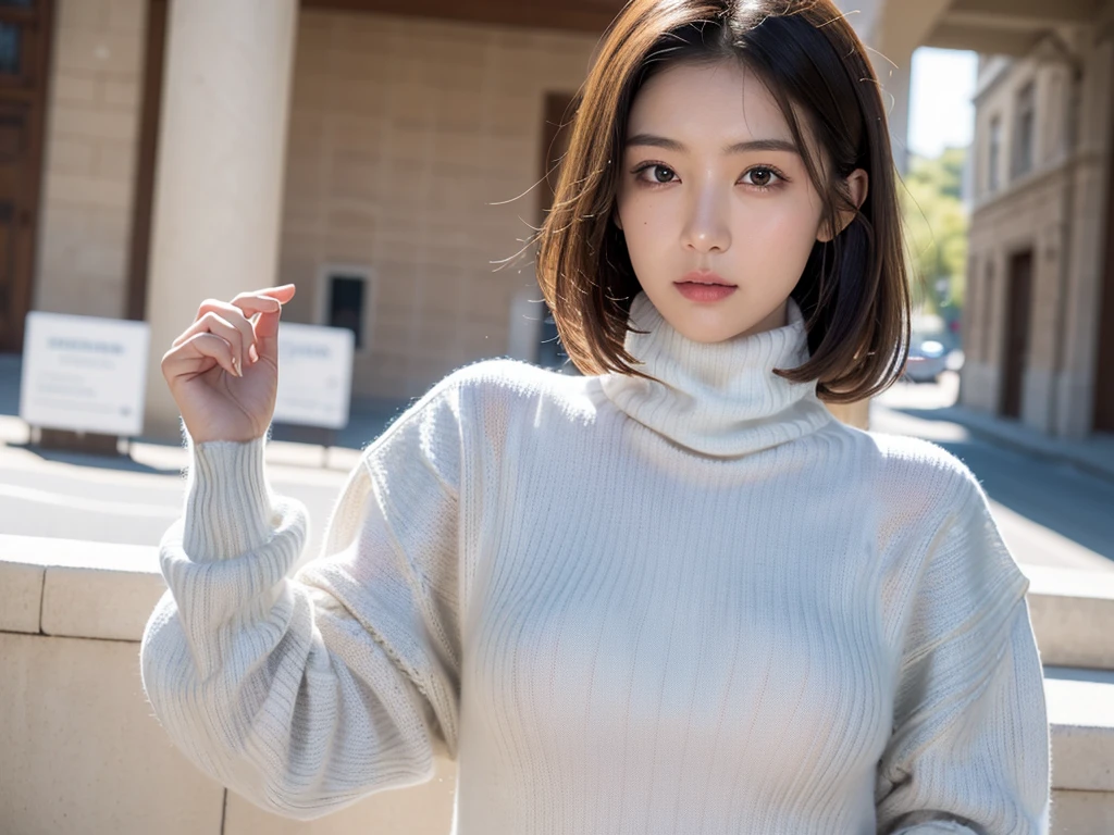 1girl,sexy pose,best quality,masterpiece,illustration,an extremely delicate and beautiful,CG,unity,8k wallpaper,Amazing,finely detail,masterpiece,official art,extremely detailed CG unity 8k wallpaper,incredibly absurdres,huge filesize,ultra-detailed,highres,extremely detailed,beautiful detailed girl,realistic,(turtleneck_sweater:1.4),<lora:Mizuki Takanashi_20240221222307:0.8>,