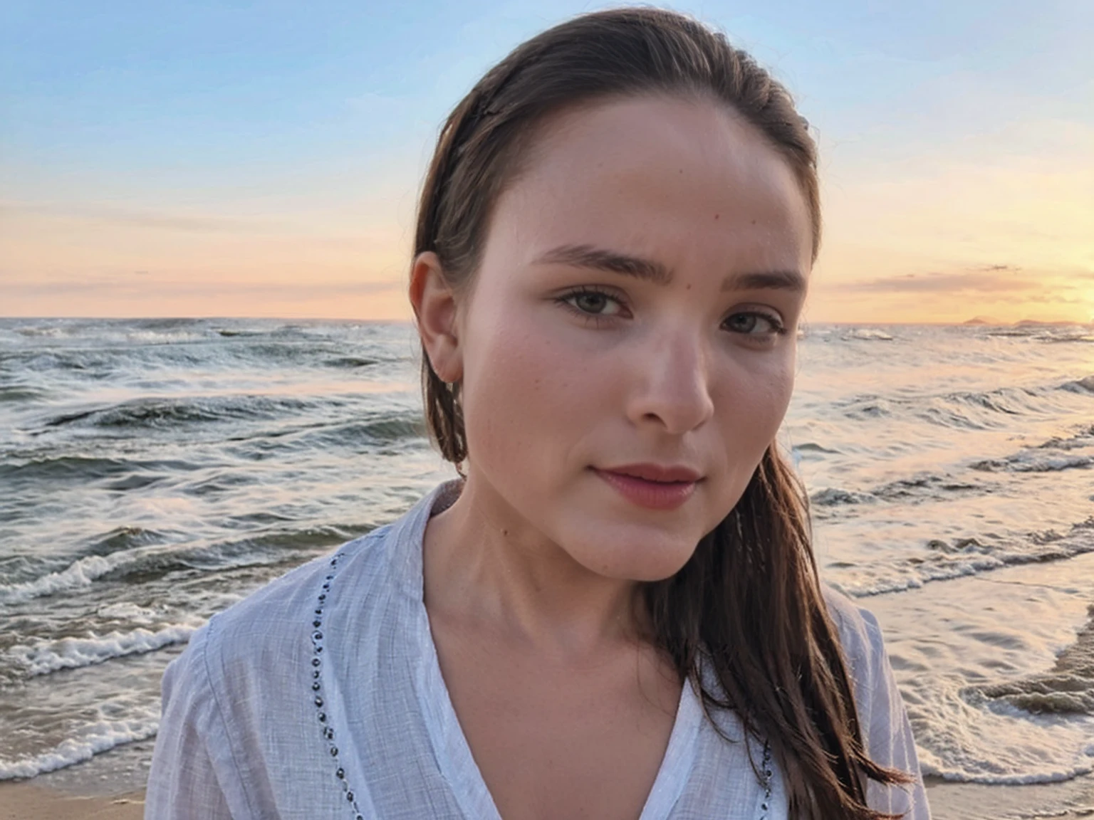l4riss4man0ela, portrait on the beach