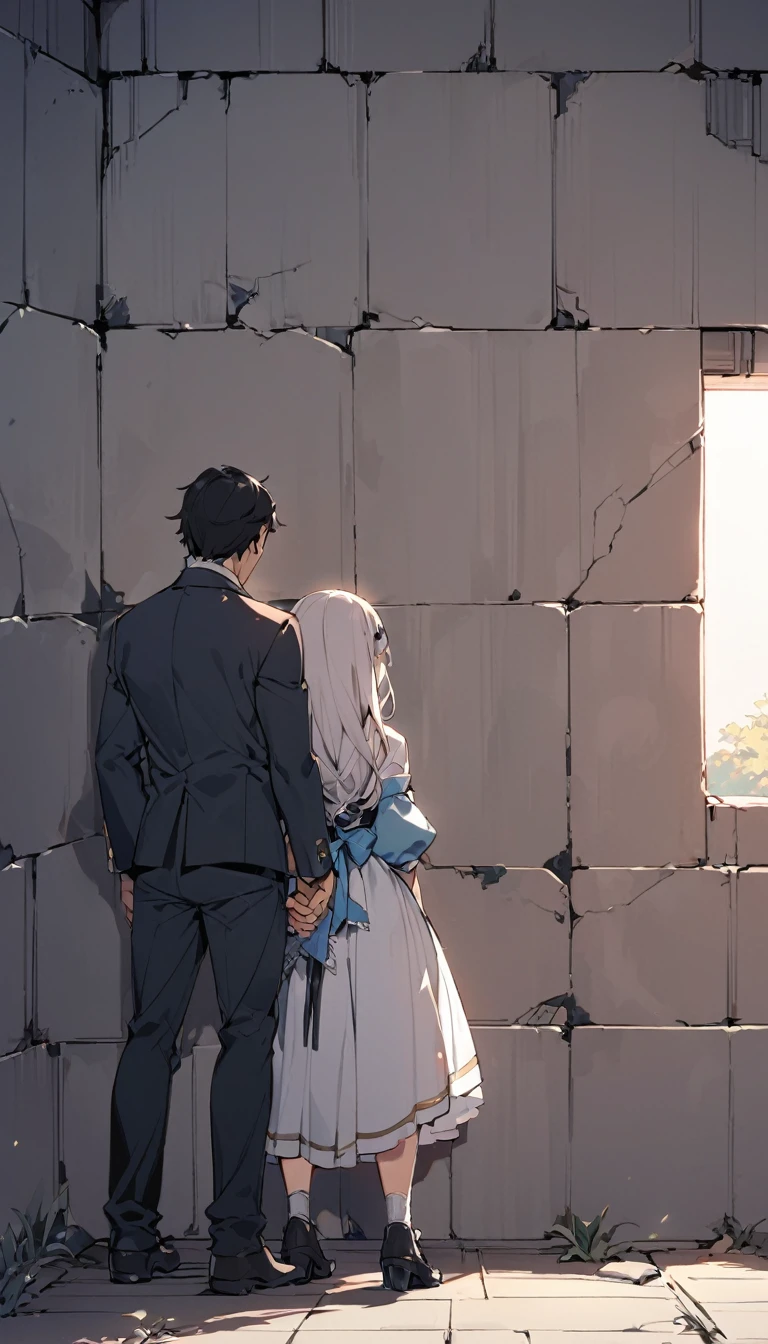A thick wall in the middle，Separate a man and a woman。