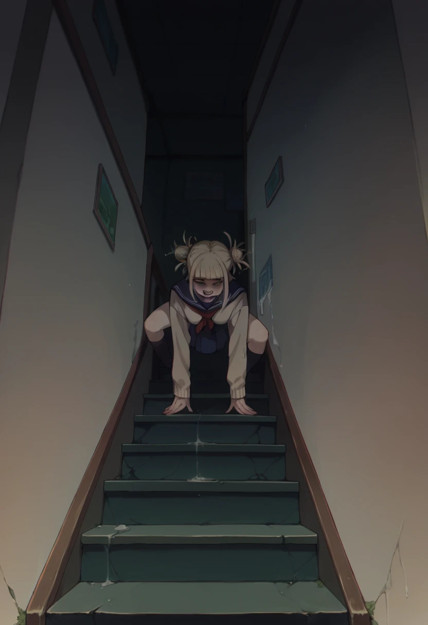 Himiko Toga being penetrated while naked on some stairs 