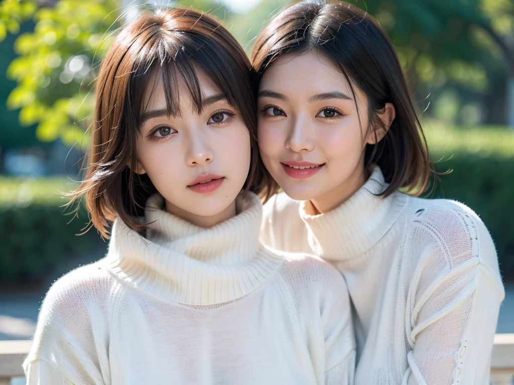 (((masterpiece, best quality,ultra-detailed,8k,high resolution))), (upper body),24 years old ,Japanese girl, 1girl, short hair,turtleneck sweater,(((grabbing turtleneck collar))), (Half a face out of a sweater:1.7)