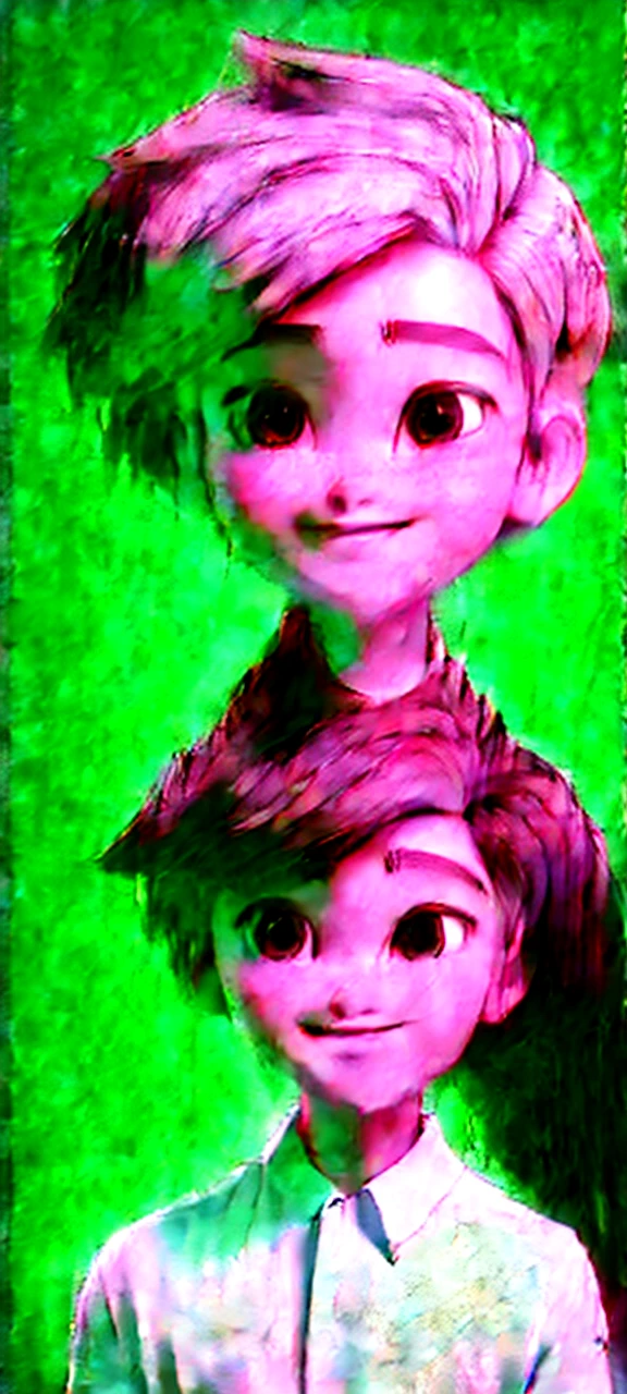 best quality, 25 years old, alone, cartoon portrait, with a short beard, the background is a room with a film set, short hair, Boy holding the camera in the air taking pictures, with a beard on his face