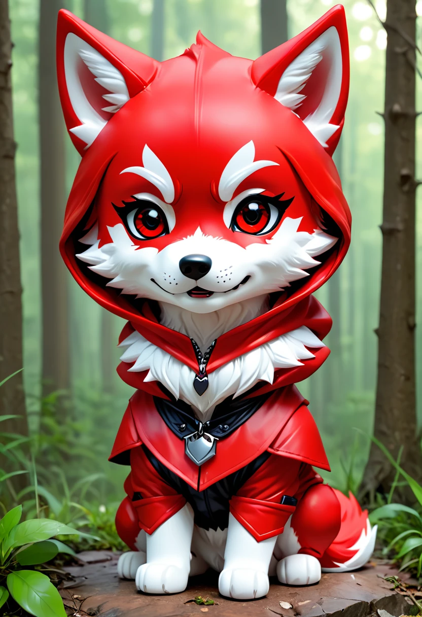 feral wolf, feral, wolf, chibi, red hood, cute
 
