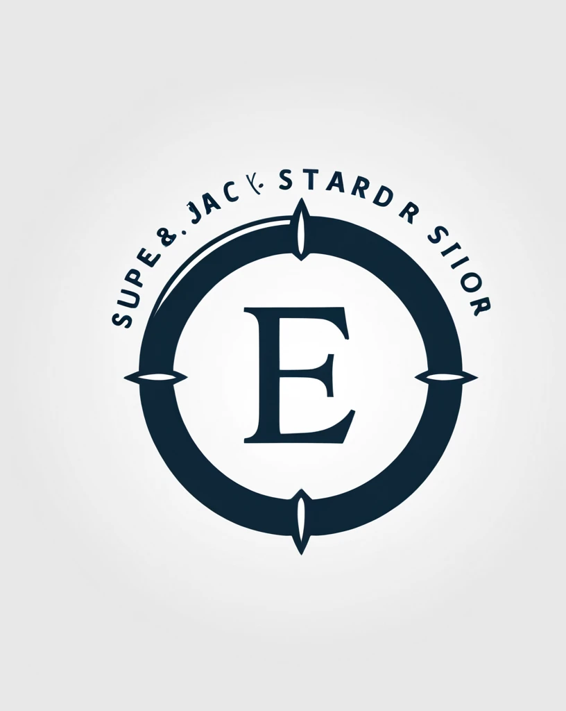 Create logo format circular, Com ("superiior standard text:1.6") e ("Jack&Jon és"text:1.9") no centro.