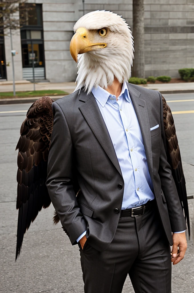 Eagle bird with coat suit