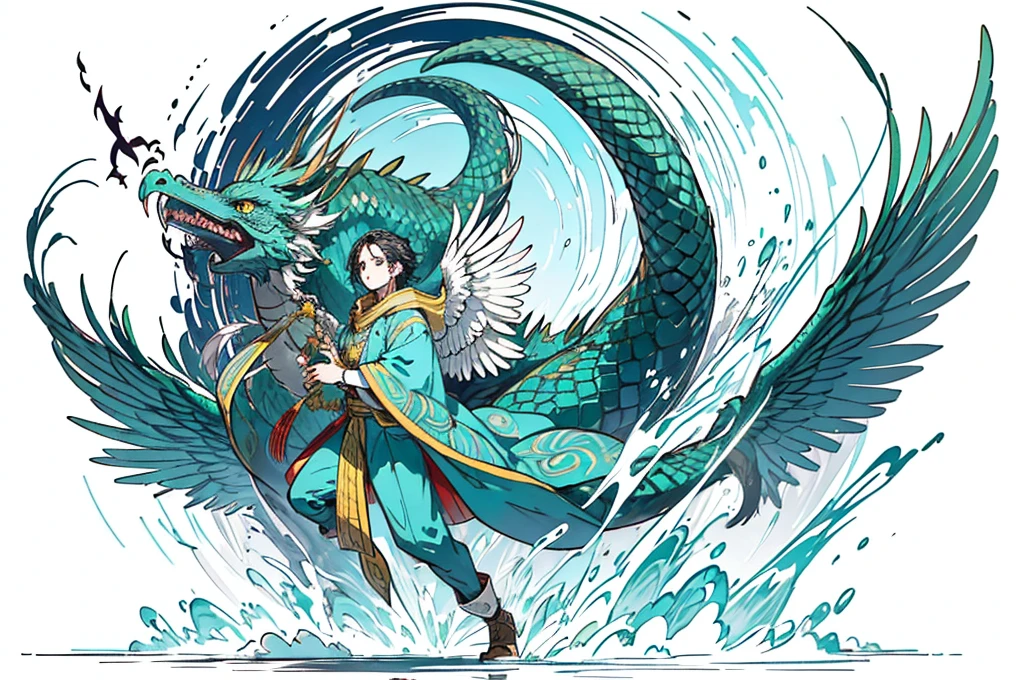 Amaru is typically represented as a giant serpent with dragon characteristics. It can have the head of a condor or a puma, and sometimes it is depicted with wings. This combination of animal traits symbolizes its connection with the sky, the earth, and the underworld.