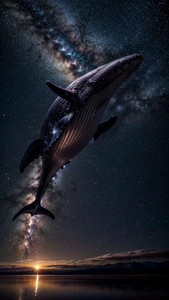 whale sailing the milky way