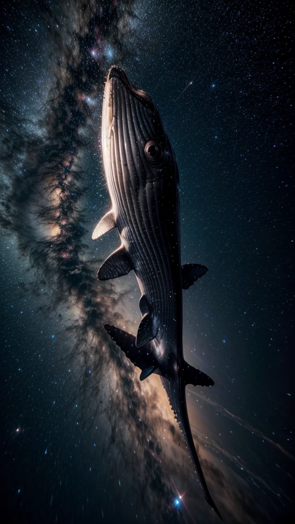 whale sailing the milky way