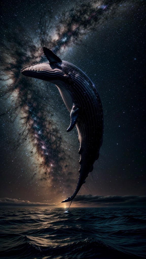 whale sailing the milky way