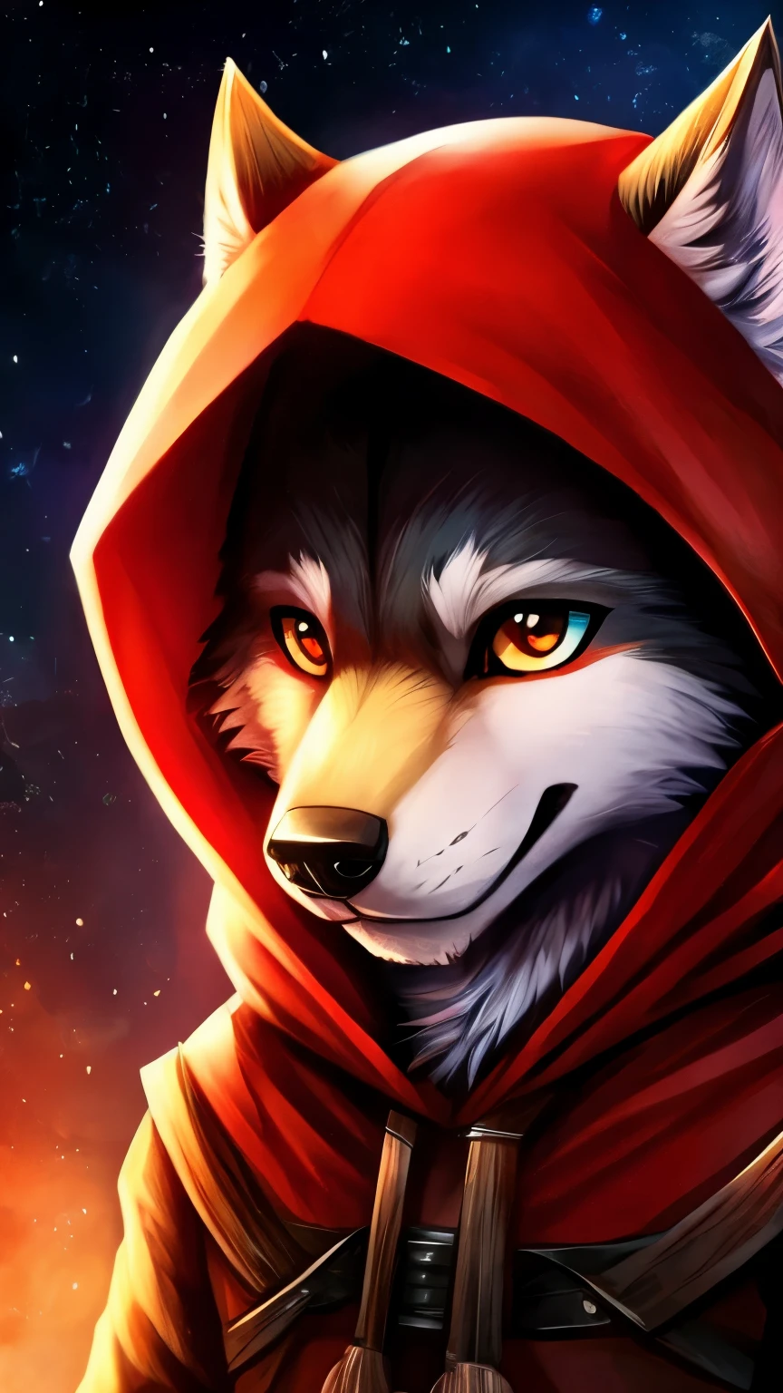 wolf,  red hood, cute 
 
