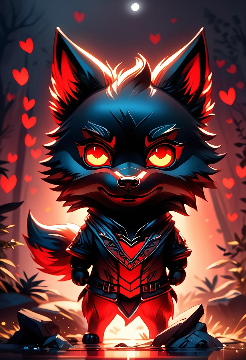 feral wolf, feral, wolf, chibi, red hood, cute
 
