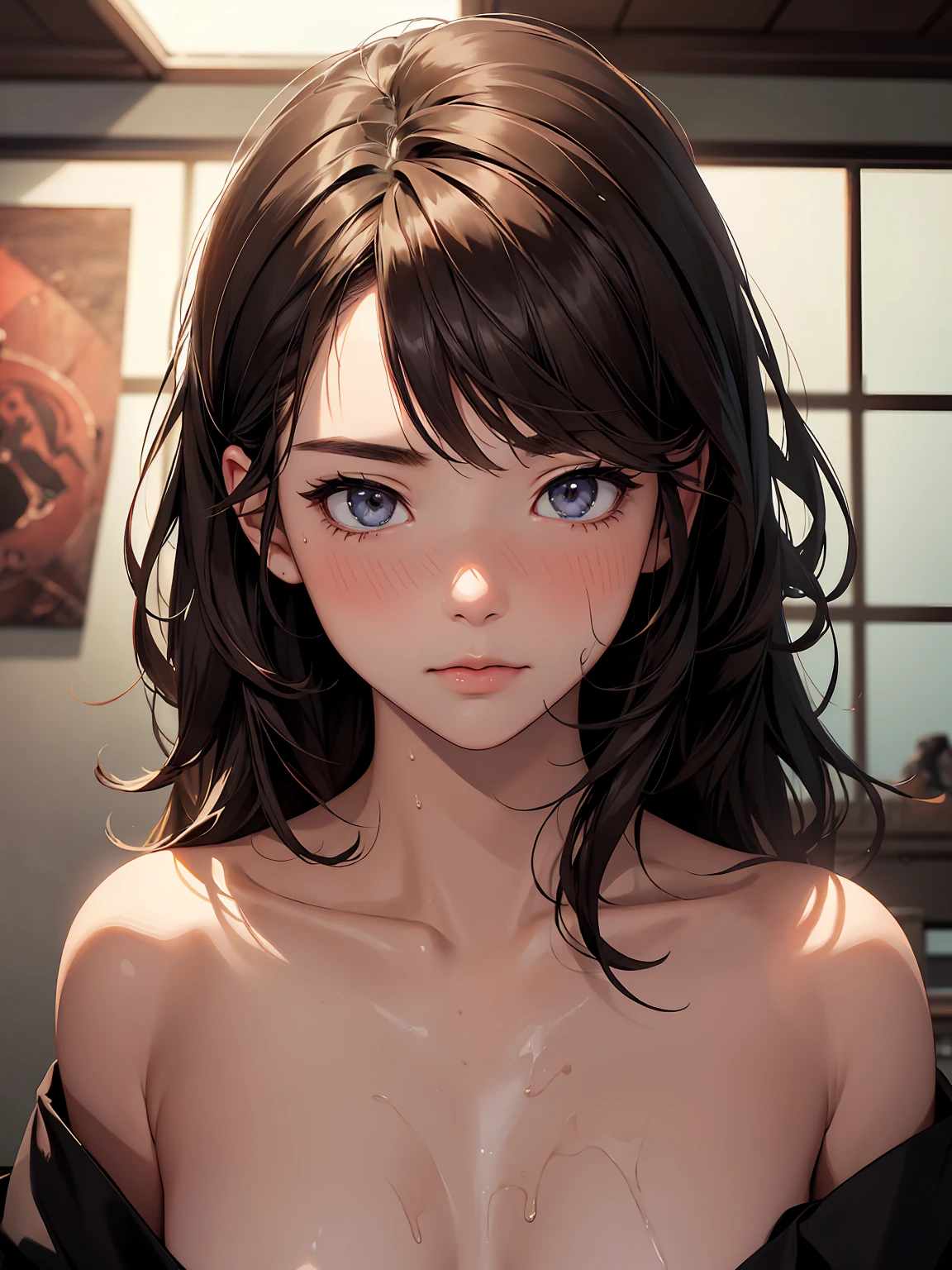 highly detailed, (software), 1. Japanese women, Brown Hair, , (perfection_face), realm, gone crazy, are present_return, nice, Complex, Dramatic lighting, detailed_returnground, full_body, Anatomically correct, Correct limbs, Correct finger, Best hair quality, Extra super detailed eyes, 非常に高いfaceのディテール, ~ side_body, Eye Reflexes, Focus on the eyes, detailed top eyelashes, double eyelid, High-texture skin, (Low exposure:1.2), (After doing something:1.4), (Sweat), vapor, (tired), Heavy breathing, 笑face, (A slight blush), lure,  expression, Atmospheric perspective, Caustics, 8k, masterpiece, High resolution, Accurate,