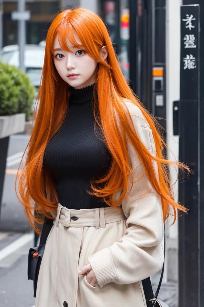 Long Hair、Orange Eyes、Orange Hair